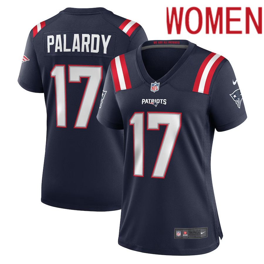 Women New England Patriots #17 Michael Palardy Nike Navy Home Game Player NFL Jersey
